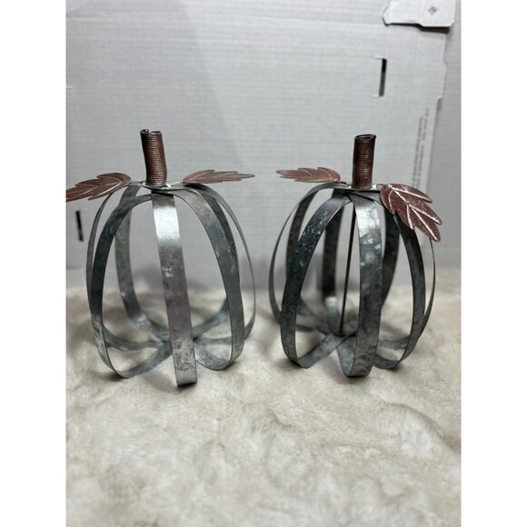 Galvanized Pumpkin decor lot of two fall decorations - Picture 6 of 6